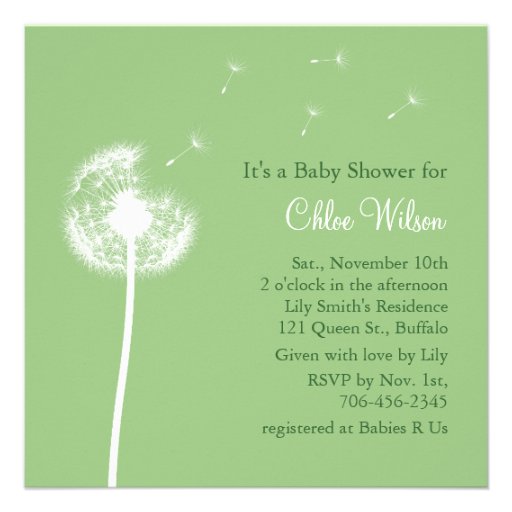 Meilleurs voeux ! Invitation de baby shower (vert)