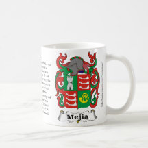 Mejia, the origin, meaning and the crest coffee mugs