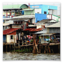 Mekong River Houses Photo Art