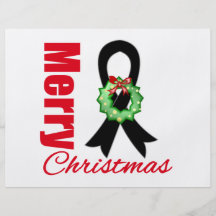 Melanoma Awareness Merry Christmas Ribbon Full Color Flyer