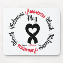 Melanoma Awareness Month Heart Ribbon Mouse Pad