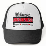 Melanoma Awareness Ribbon Hearts Hat