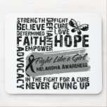 Melanoma Cancer Collage - Fight Like a Girl Mouse Pads