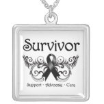 Melanoma Cancer Survivor Deco Ribbon Pendant