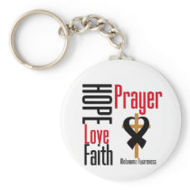 Melanoma Hope Love Faith Prayer Cross Keychain