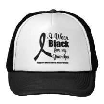Melanoma I Wear Black For My Grandpa Hats
