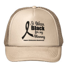 Melanoma I Wear Black For My Mommy Mesh Hat