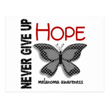 Melanoma Never Give Up Hope Butterfly 4.1 Postcard