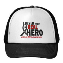 Melanoma NEVER KNEW A HERO 2 Wife Trucker Hat