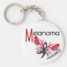 Melanoma / Skin Cancer BUTTERFLY 3.1 Keychain