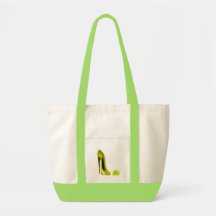 Mellow Yellow Stiletto Shoe and Rose Canvas Bags