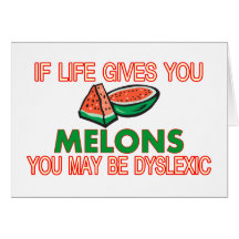 Melon Dyslexia Greeting Cards
