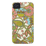 Melon et floral bleu coques iPhone 4
