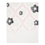 melon pink cream taupe damask pattern customized letterhead