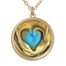 Melting Blue Heart Colar Personalizado