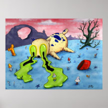 Melting Dog Poster