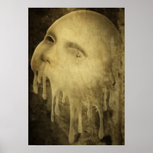 Melting Face close up sepia Posters