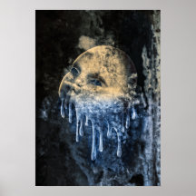 Melting Face in blue Posters