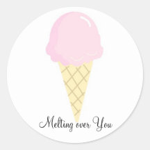 Melting over You - Ice Cream Round Sticker