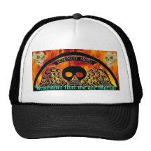 Memento Mori Winged Cemetery Skulls Baseball Hat