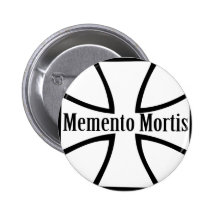 memento mortis cross icon pinback button