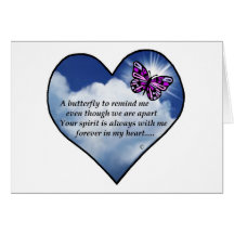 Memorial Butterfly Poem Card