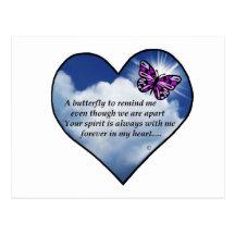 Memorial Butterfly Poem Post Card
