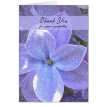 Memorial  Photo Thank You Note Card -- Lilacs