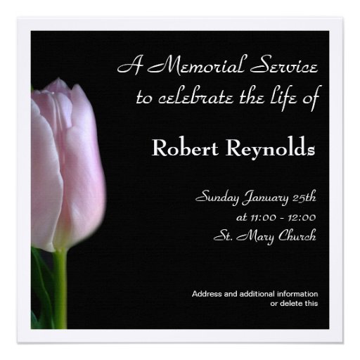 Memorial Service Announcement Zazzle