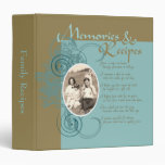 Memories and Recipes 3 Ring Binders