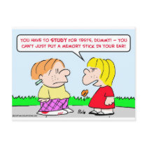 memory stick study tests educations postcard
