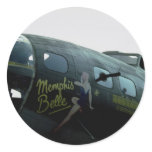 Memphis Belle, nose art Round Stickers