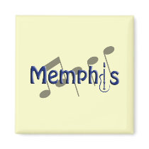 memphis blue with music notes refrigerator magnet