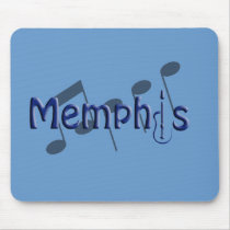 memphis blue with music notes mouse pad