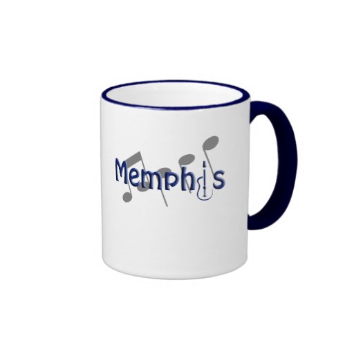 memphis blue with music notes mug