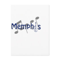 memphis blue with music notes post card