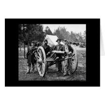 Men and Cannon at Fair Oaks, VA Encampment 1862 Card