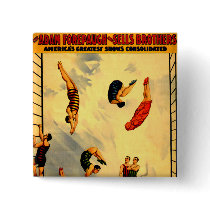 Men diving into Pool Vintage 1898 Circus Poster Pin