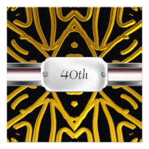 Men Gold and Silver Birthday Party Invitation