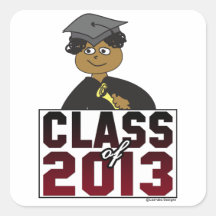 Men or Boys Class of 2013 Square Stickers