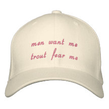 men want me  trout fear me embroidered hat