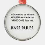 Men want me, women want, windows fear me black txt christmas ornament