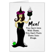 "Men!" Wine Witch Just For Fun Card