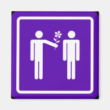 "Men With Flower" Magnet