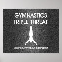 Menace SUPÉRIEURE de triple de gymnastique (hommes Affiches