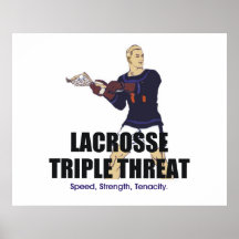 Menace SUPÉRIEURE de triple de lacrosse Affiche