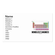 Mendeleev's Madness (Periodic Table Of Elements) Business Card Template