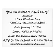 Mendeleev's Madness (Periodic Table Of Elements) Custom Invitations