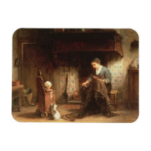 Mending the Nets (oil on panel) Vinyl Magnet