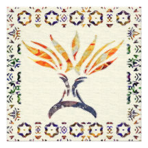 Menorah Aflame Chanukah Party Invitations